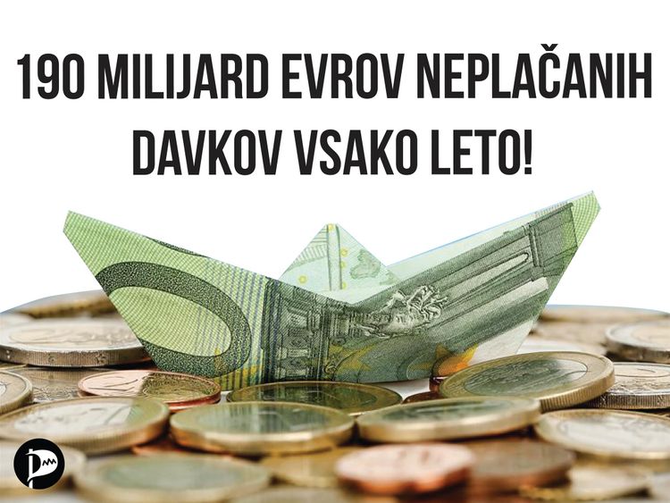 190 milijard evrov neplačanih davkov vsako leto