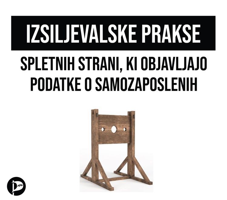 Izsiljevalske prakse spletnih strani, ki objavljajo podatke o samozaposlenih