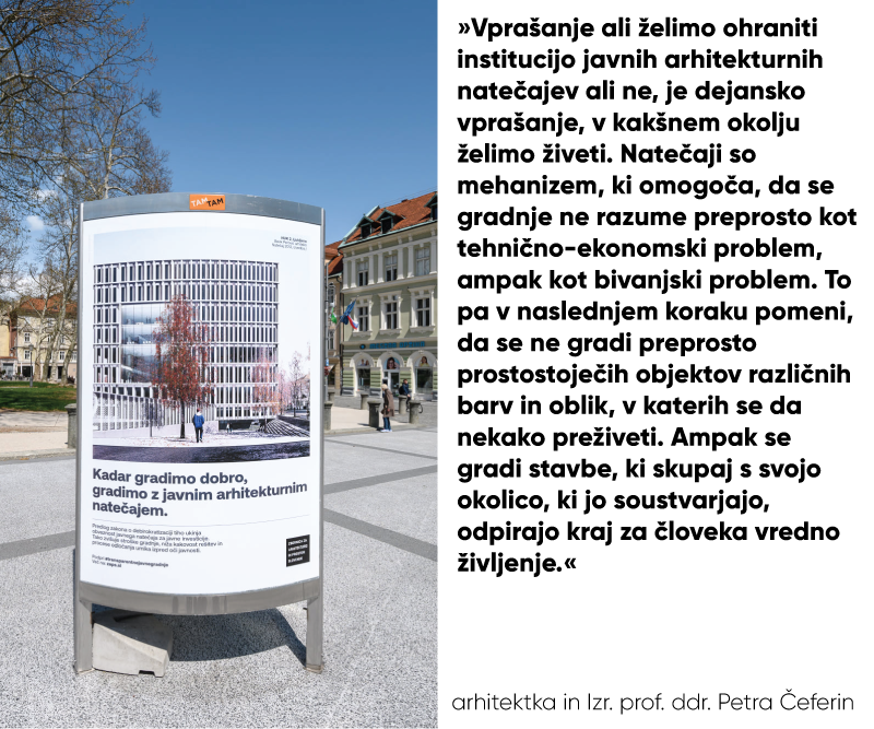 Ukinitev javnih arhitekturnih natečajev je pot v korupcijo in degradacijo prostora